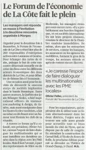 Le Forum de l'économie de La Côte fait le plein